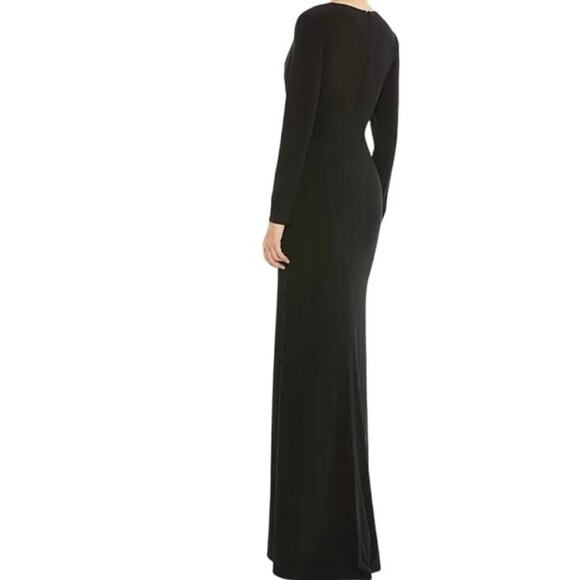 Ieena for MacDuggal Jersey  V-Neck Long Sleeve t Sheath Gown NWT Size 12 - Picture 2 of 12